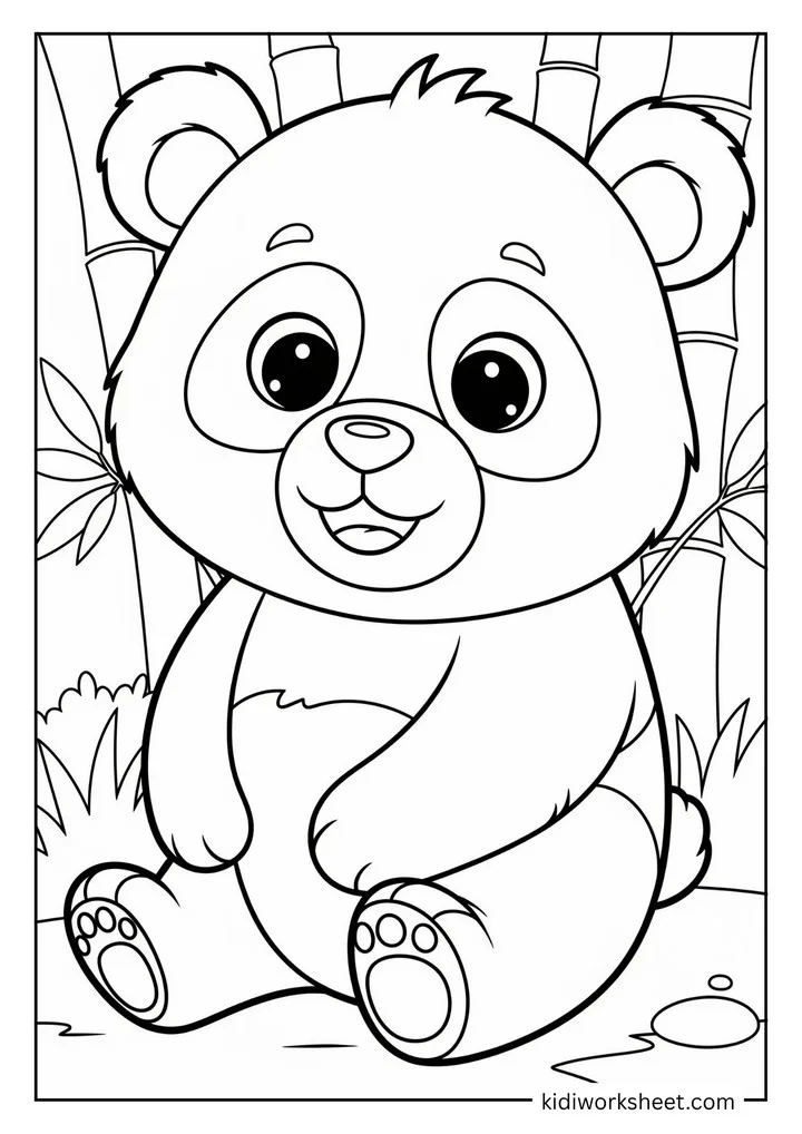 Panda sitting cutely