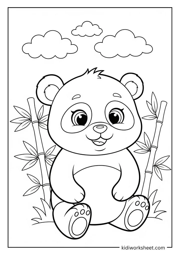 Panda in bamboo forest