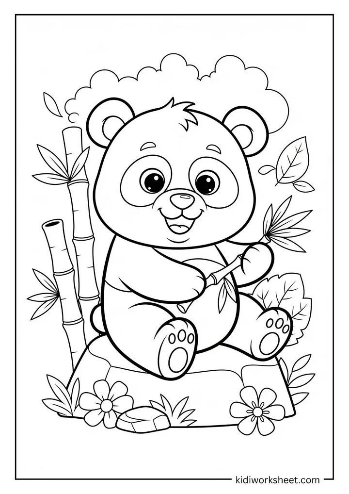 Panda eating bamboo