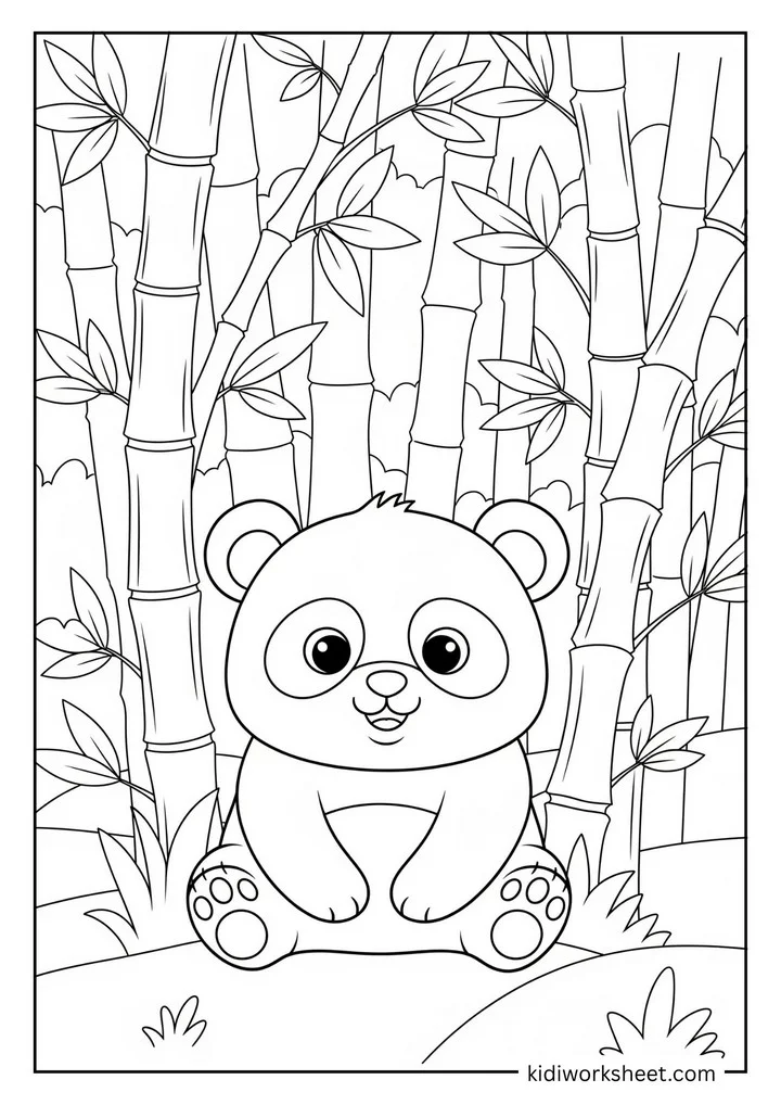 Panda in bamboo forest