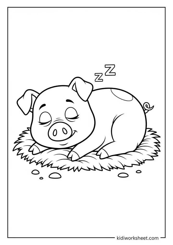 Sleeping pig with Z's