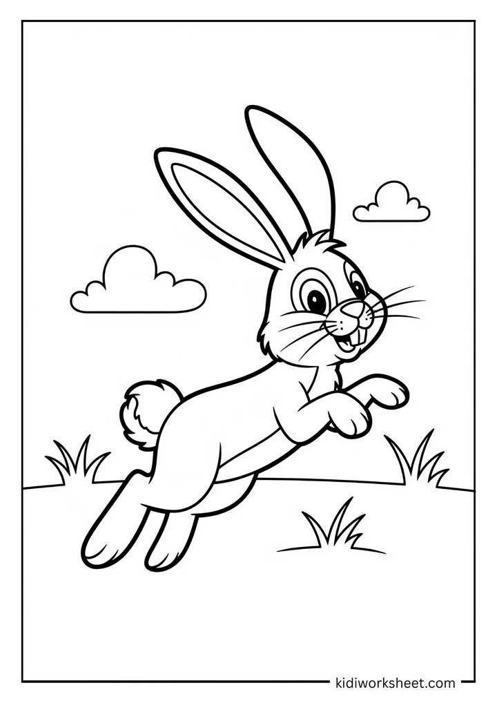 Happy bunny jumping