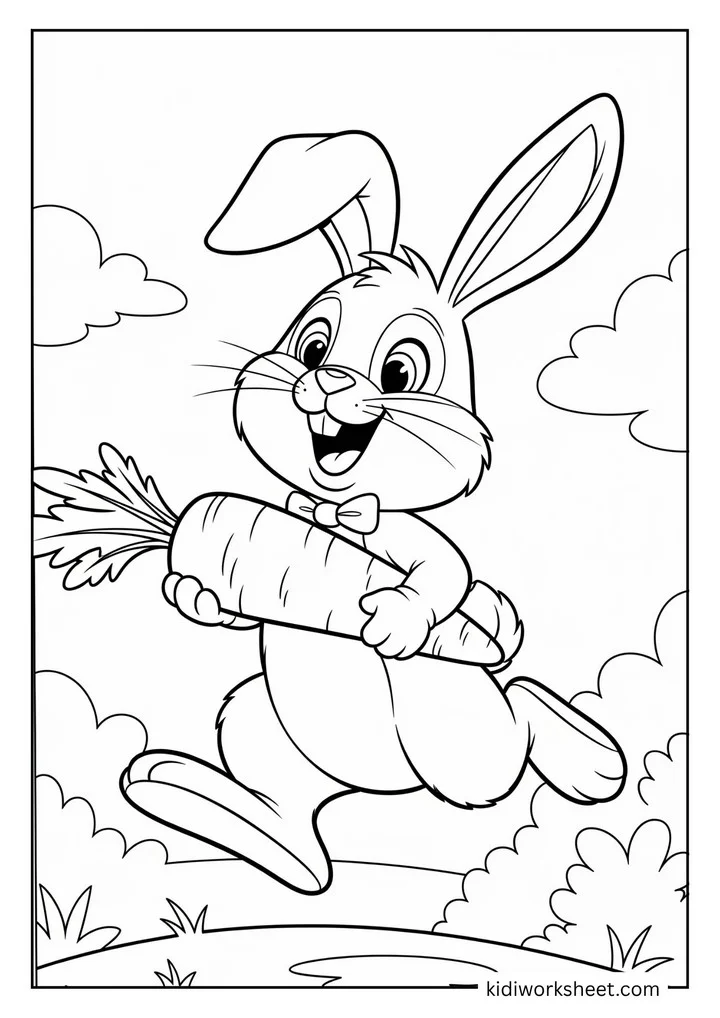 Bunny holding carrot