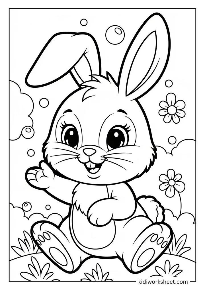 Bunny waving paw