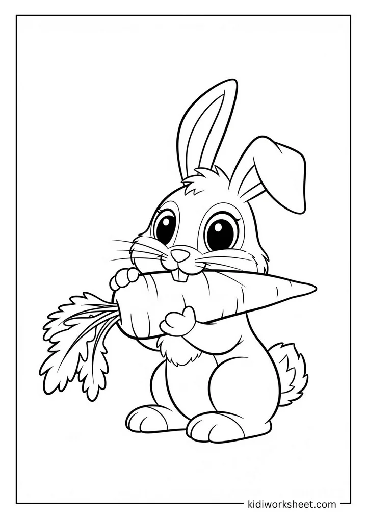 Bunny eating carrot