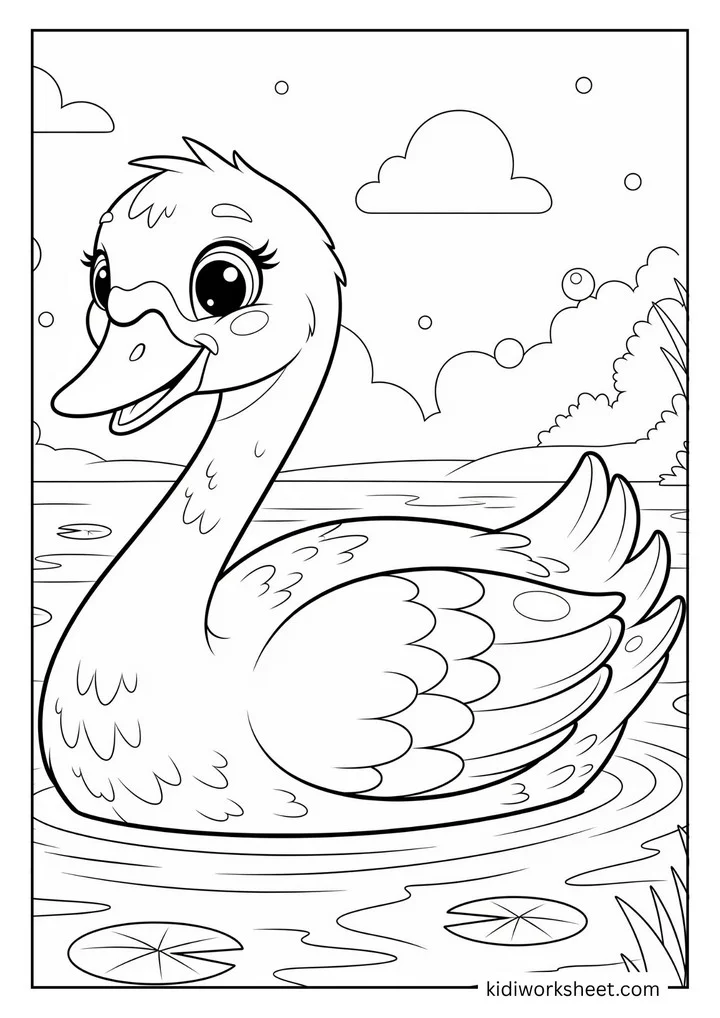 Swan in pond