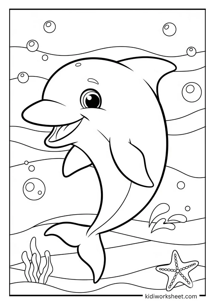 Dolphin in ocean waves