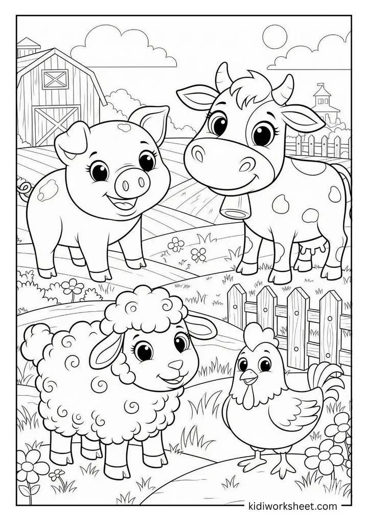 Farm animals gather