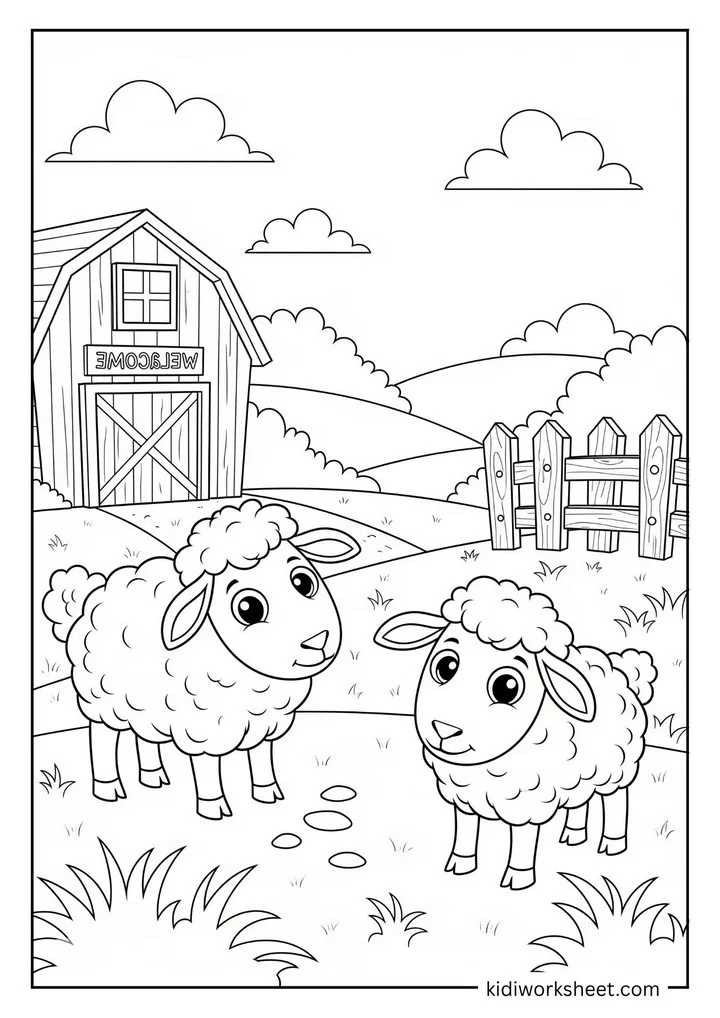 Sheep at barn