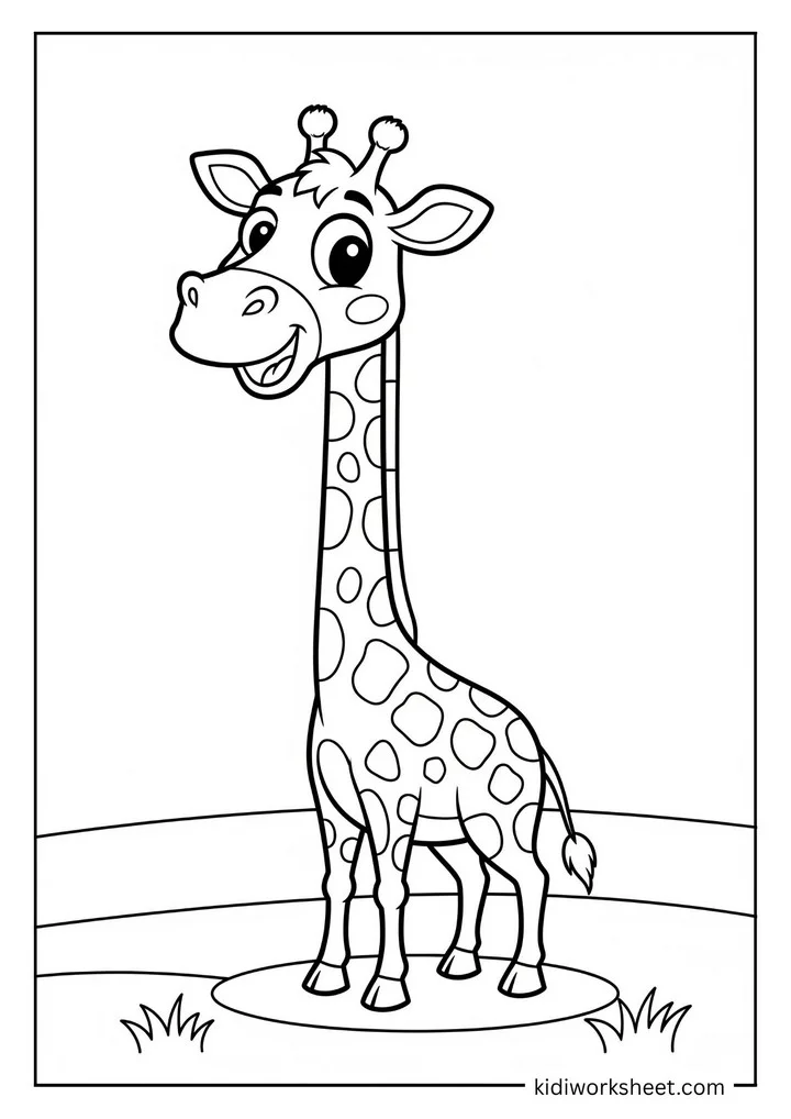 Giraffe standing on grass