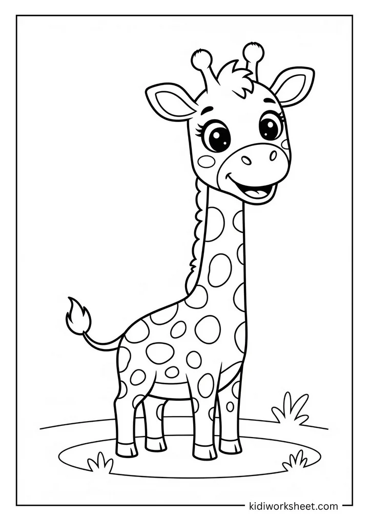 Giraffe with smiling face