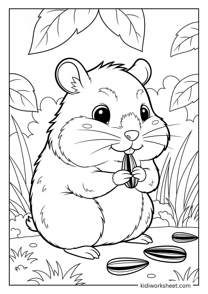 Hamster eating seeds