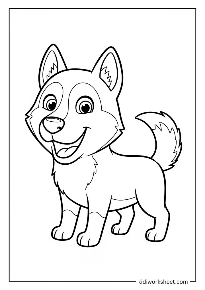 Husky dog smiling