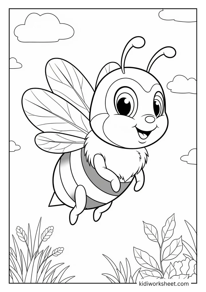 Happy flying bumblebee