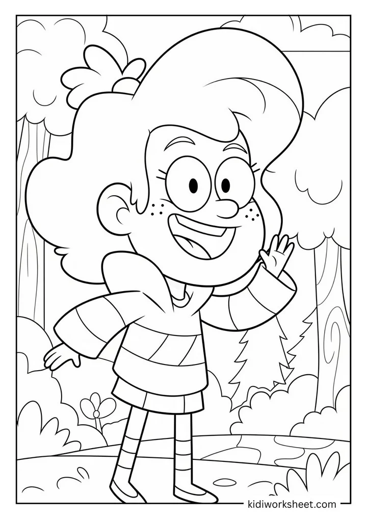 A happy girl in the forest