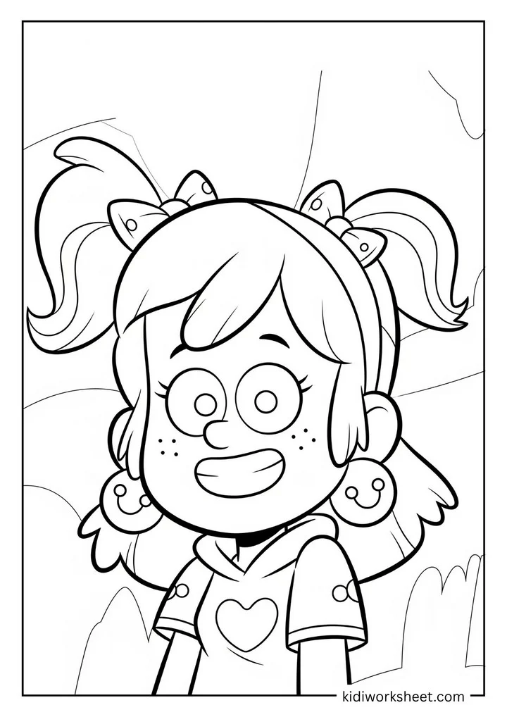 A cute girl with pigtails