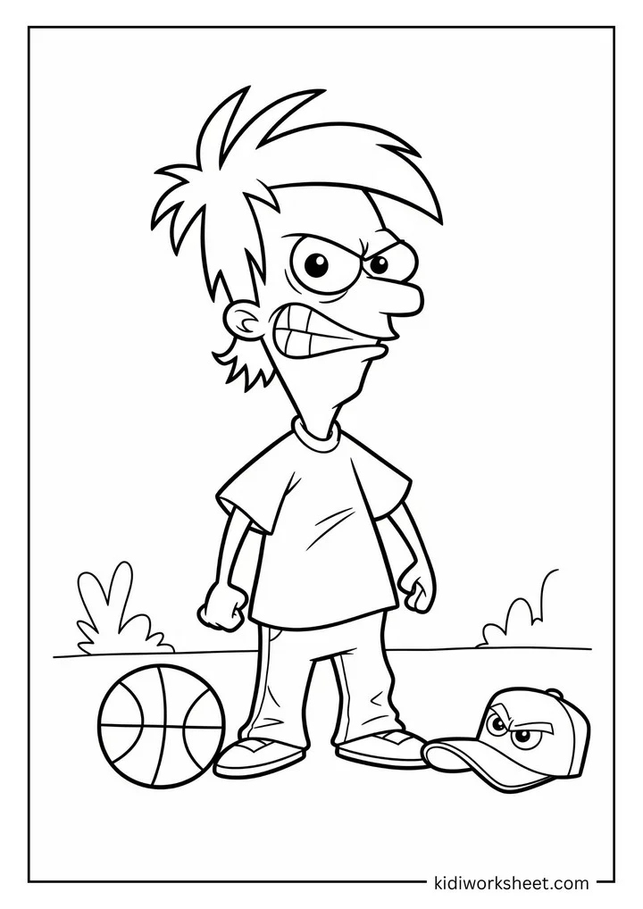 An angry boy with a basketball