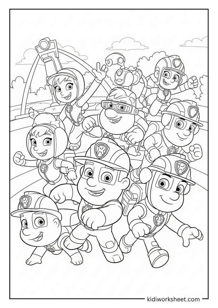 The Rubble and Crew team running