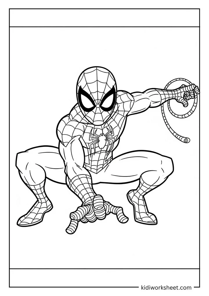 Spider-Man in a crouching pose