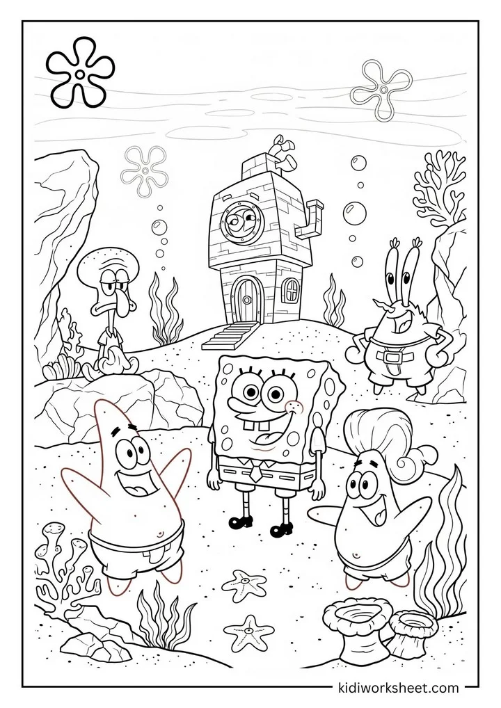 The SpongeBob cast in Bikini Bottom