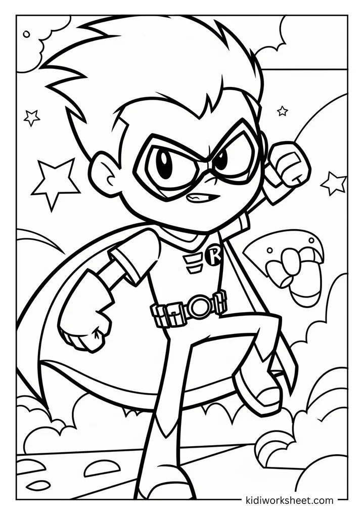 Robin from Teen Titans Go in action