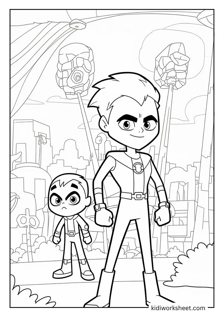 A superhero and his small companion