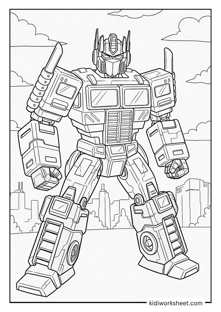 Optimus Prime in a powerful stance