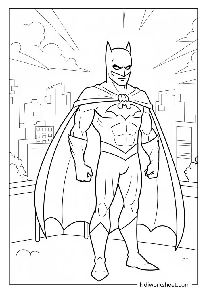 Batman standing in Gotham City
