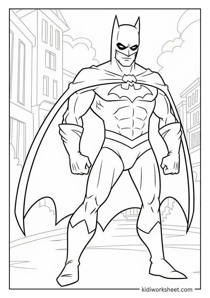 Batman posing in the city