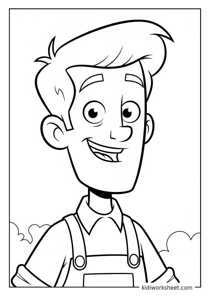 A friendly-looking cartoon man