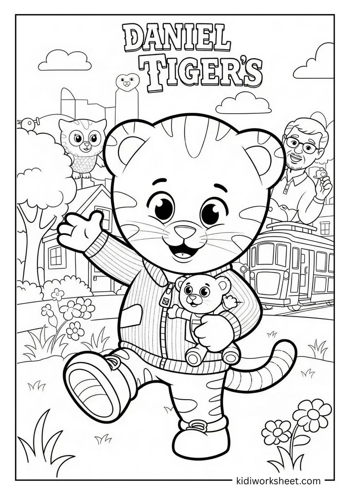 Daniel Tiger in his neighborhood