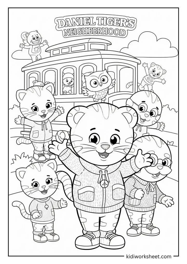 Daniel Tiger`s Neighborhood trolley scene