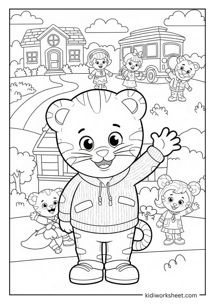 Daniel Tiger waving goodbye
