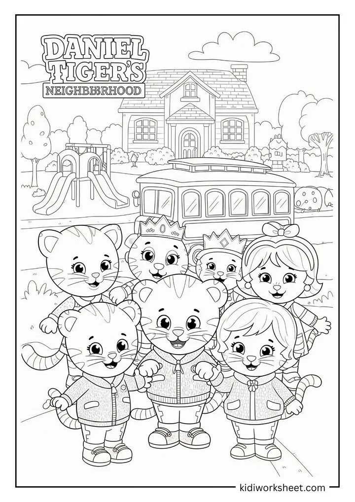 Daniel Tiger and friends posing together