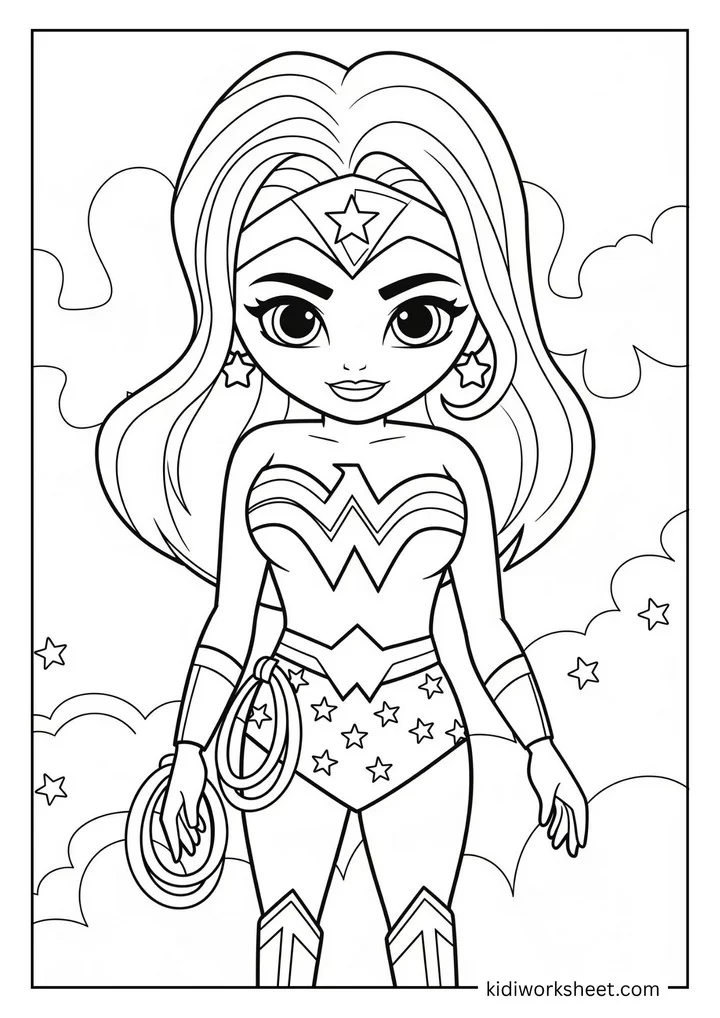 Chibi Wonder Woman with her lasso