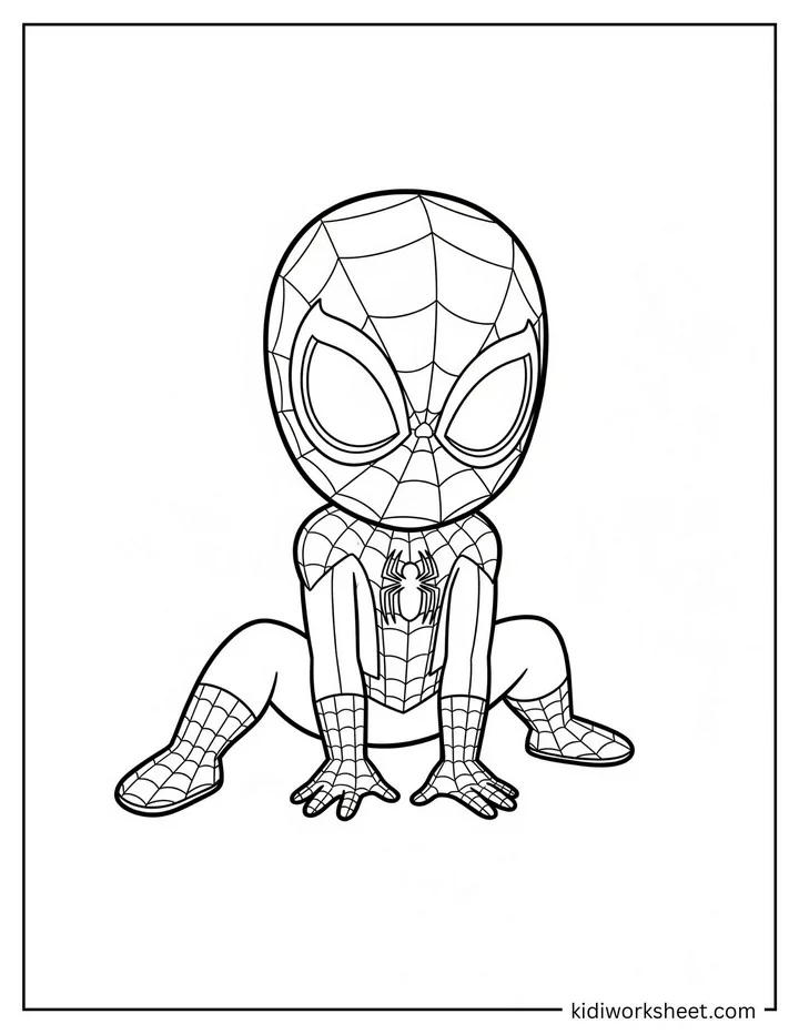 Cute Chibi Spiderman Sitting