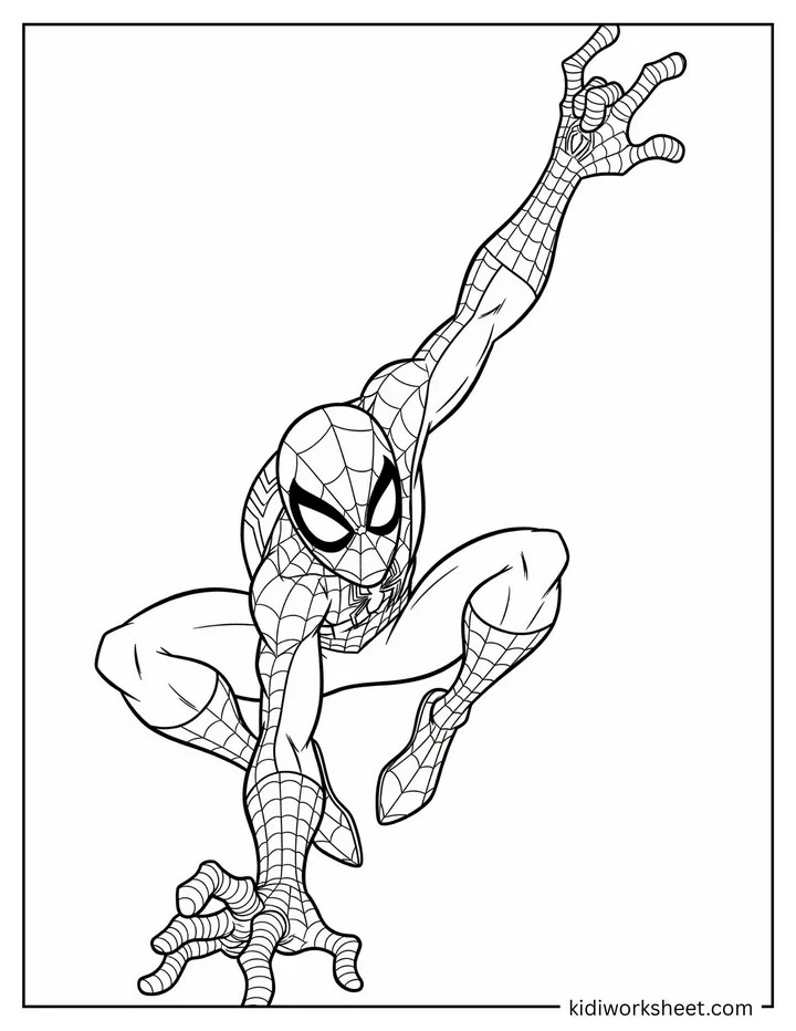 Spiderman Swinging Down Action