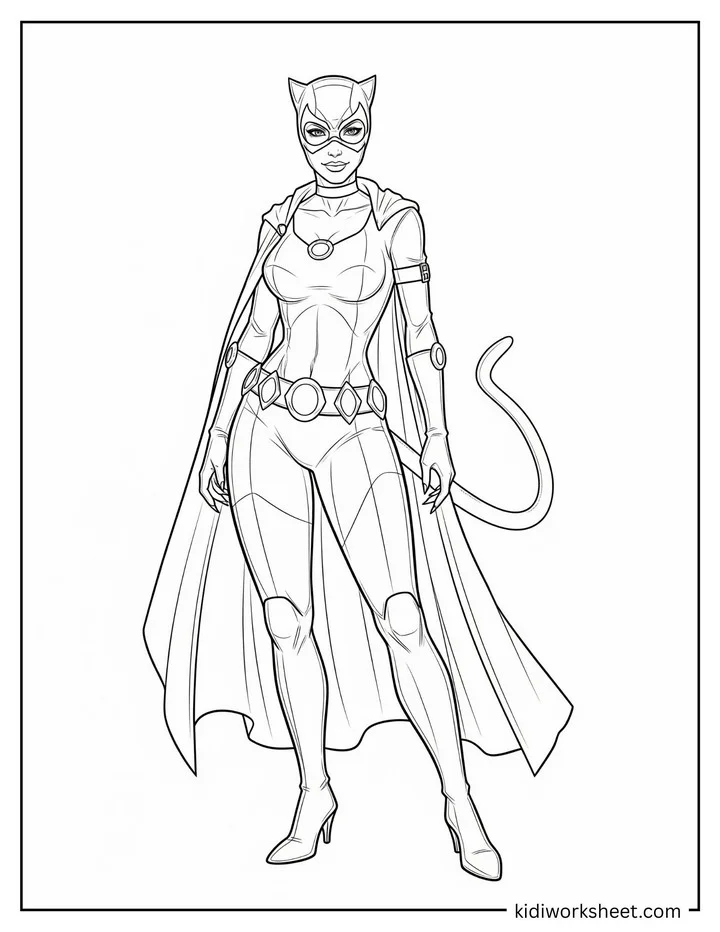 Catwoman in Cape Stance