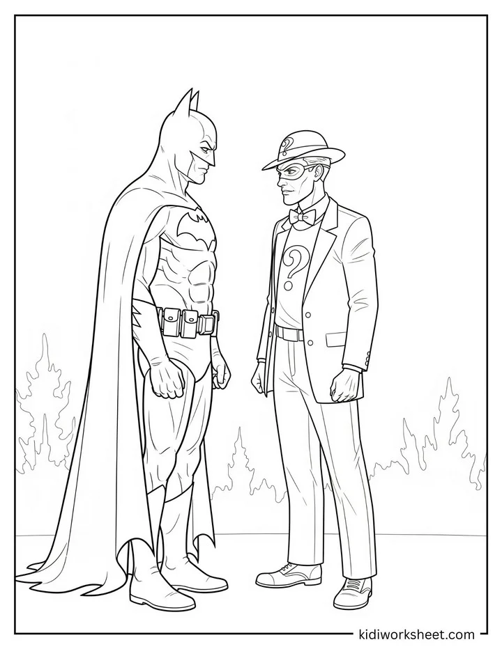 Batman vs Riddler Confrontation
