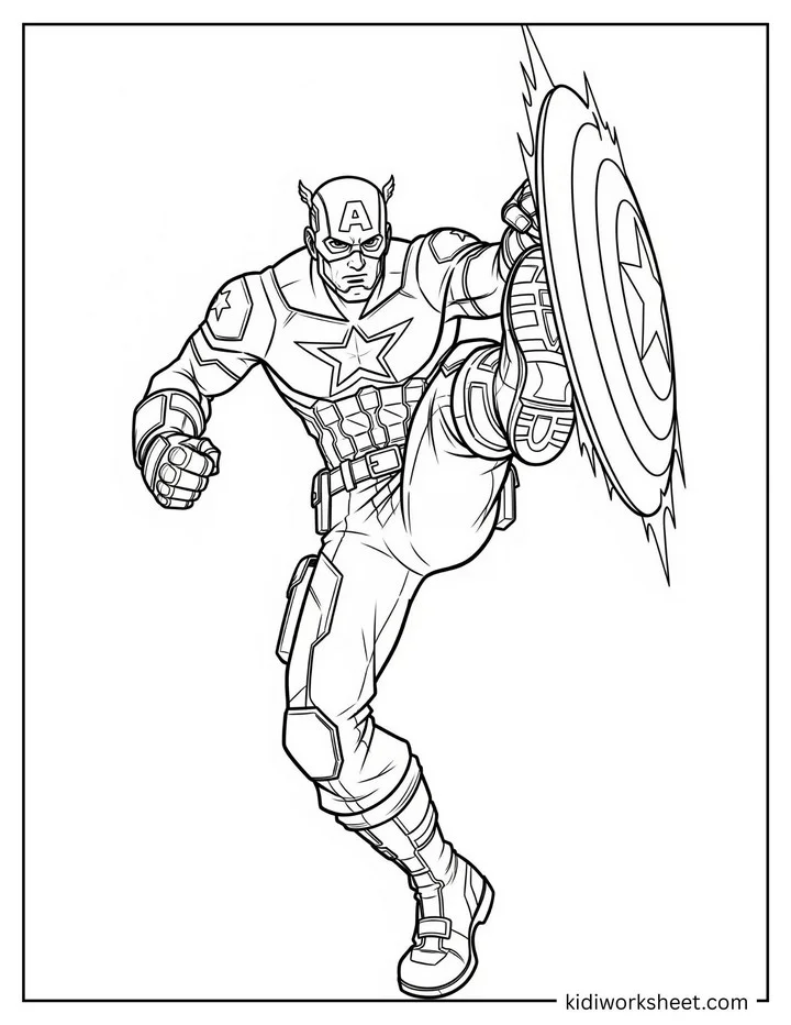 Captain America Kicking Action Pose