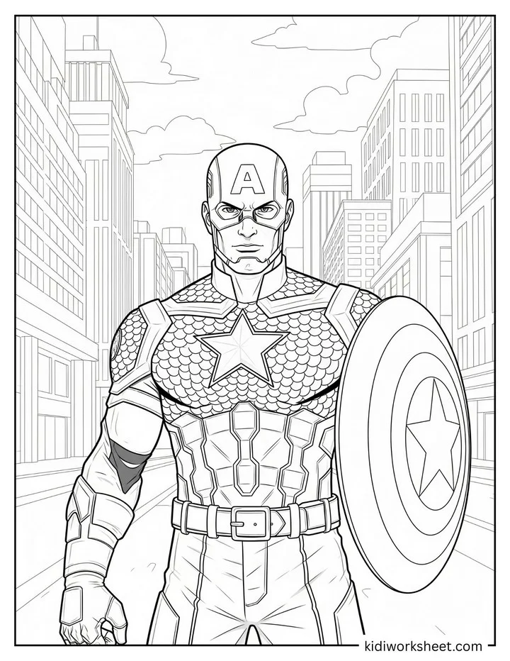 Captain America Patrolling City Streets