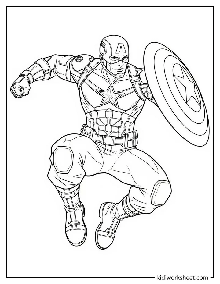 Captain America Mid-Air Shield Jump