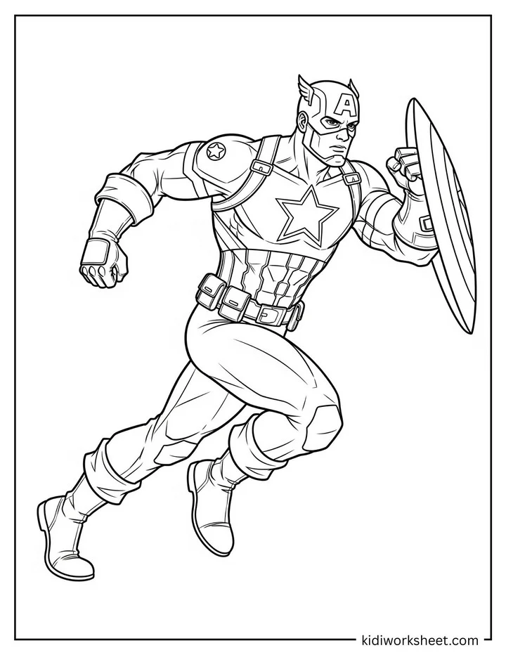 Captain America Sprinting Side View