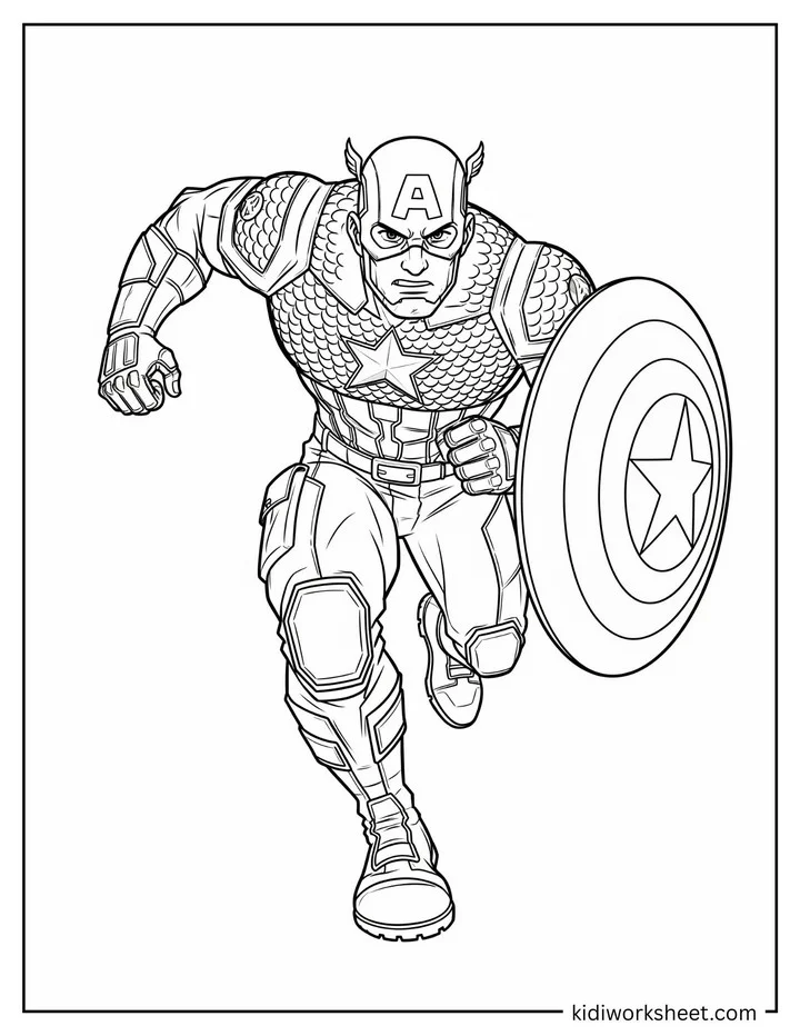 Captain America Charging Forward Bravely