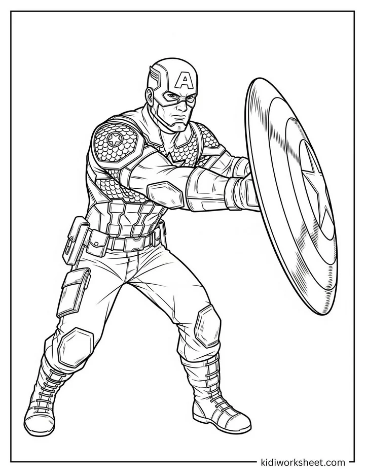 Captain America Throwing Shield Powerfully