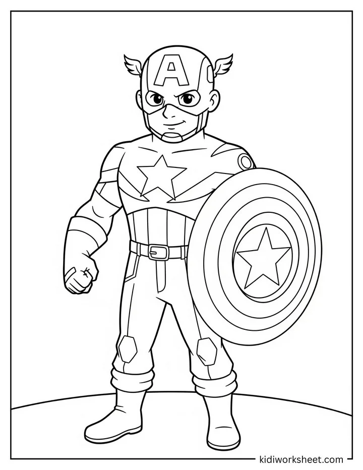 Cute Chibi Captain America Hero