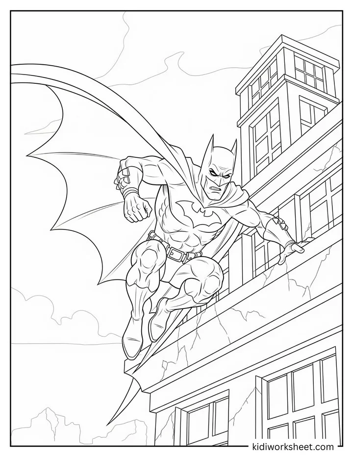 Batman Perched on Rooftop