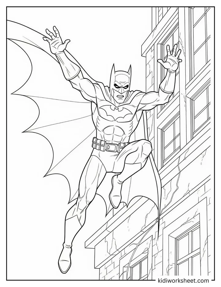 Batman Gliding Over City