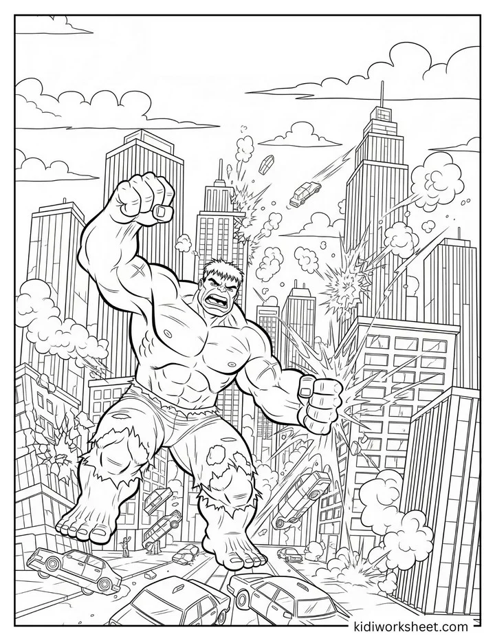 Hulk Smashing City Chaos