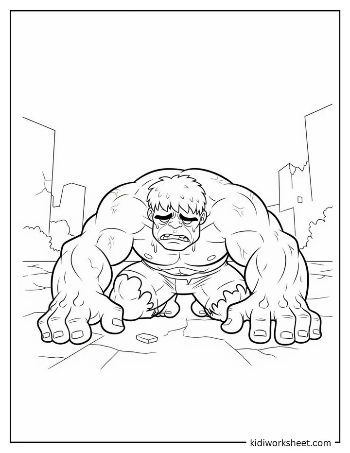 Sad Hulk Kneeling Ground